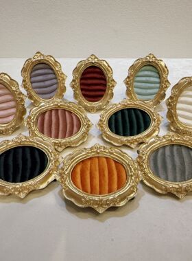 复古相框饰品展示架首饰软包绒布项链耳环珠宝陈列拍摄道具摆件