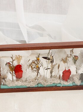实木中空干花相框摆台DIY植物标本黏土手工画框立体照片装饰摆件