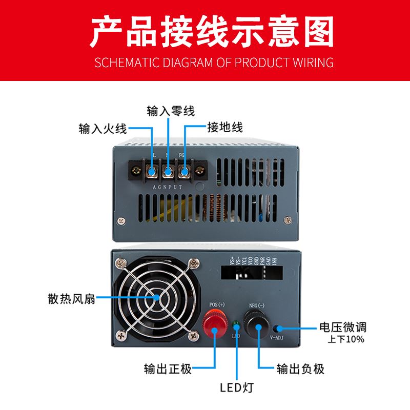 推荐。大功率可调开关电源S-1000W-24V40A 工控变压直流12V80A36V