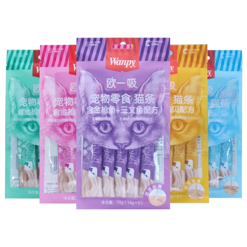 wanpy顽皮猫咪零食欧一吸猫条整箱100支顽皮猫幼猫增肥营养猫条