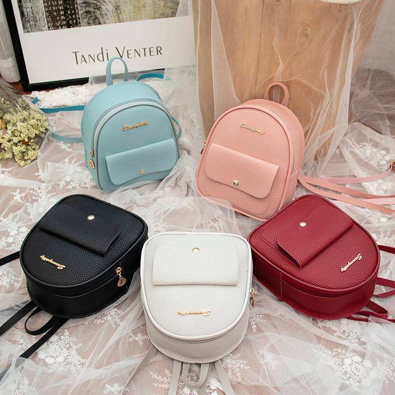 网红Mini Backpack Women PU Leather Shoulder Bag For Teenage - 图0