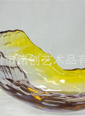 渐变圆形雕塑合成树脂摆件酒店大堂厅会所餐厅样板房桌面创意摆件