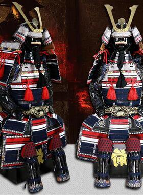 哇偶定制日本武士盔甲纯手工头盔甲胄防护衣饰日式酒屋餐厅摆件