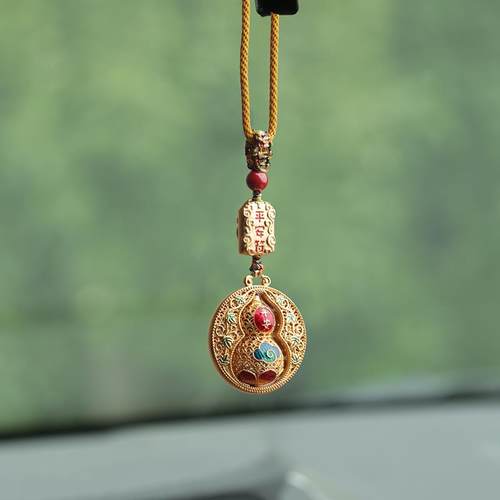 高档转运葫芦福禄汽车挂件后视镜挂饰男女款式车内上载吊坠保平安 - 图0