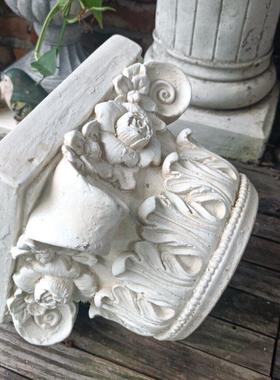 欧式罗马柱花盆庭院阳台复古装饰 合成树脂柱子摆件