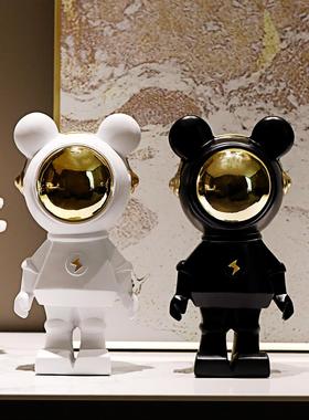 现代轻奢宇航员太空人暴力熊桌面摆件客厅电视柜卧室书房间装饰品
