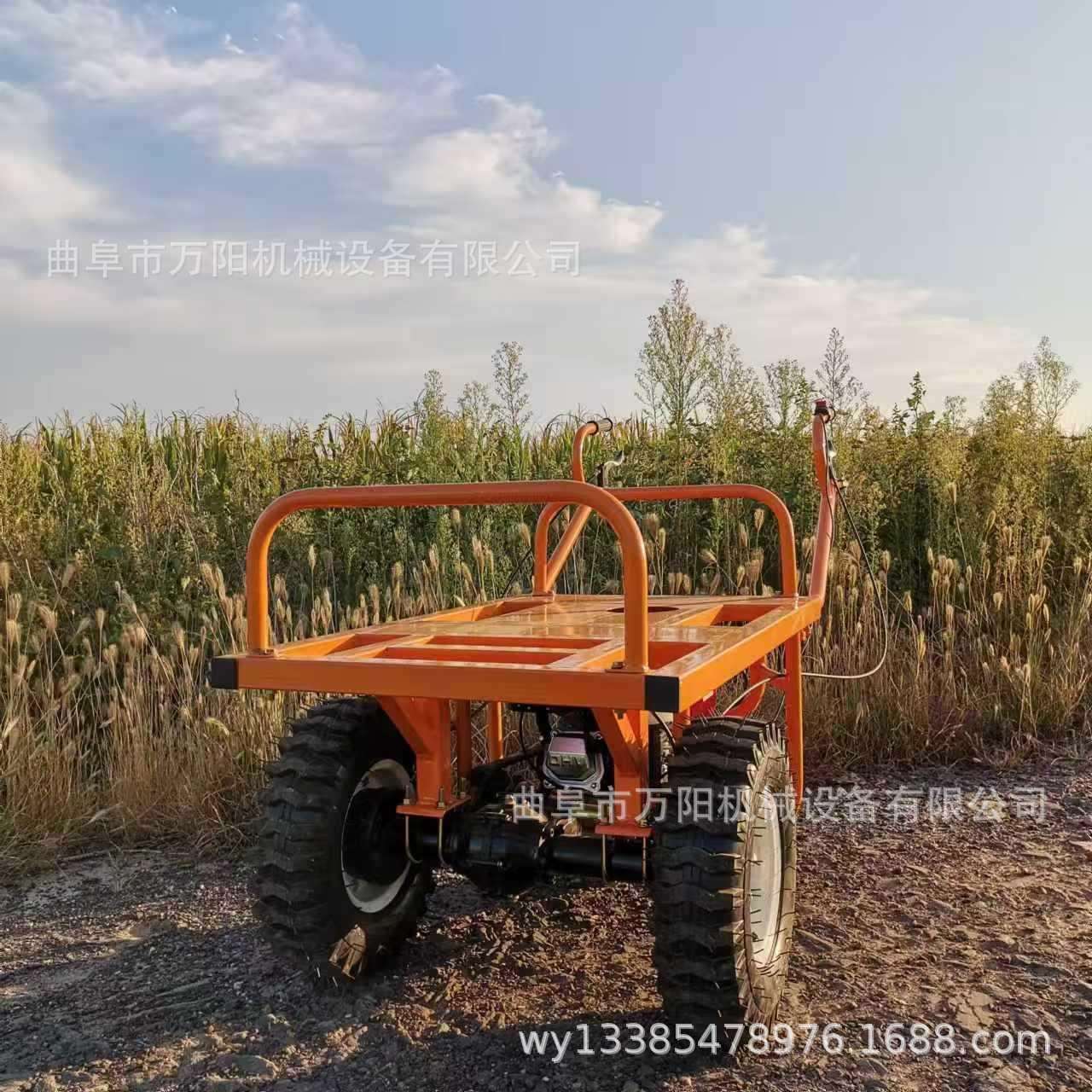 汽油机独轮车农用爬山手推车 单轮推车机械运输工具 - 图0