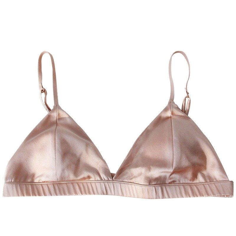 舒适真丝内衣细带桑蚕丝法式无钢圈三角杯小胸超薄文胸透气夏日本,淘宝优惠券,粉丝福利购,淘宝优惠卷
