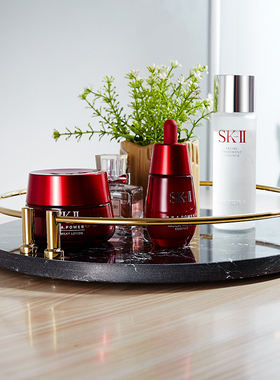 极速大理石长方形欧式托盘摆件轻奢家居客K厅装饰化妆品收纳盒桌