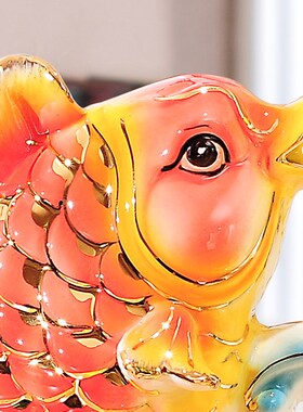 新品创意鱼摆件葫芦白菜陶瓷装饰品客厅家居酒柜电视X柜结婚礼物