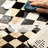 Leather material wipeable no-wash floor mat