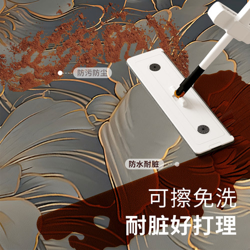 欧式轻奢高级花朵入户门地垫耐脏免洗pvc进门地毯可裁剪门口脚垫 - 图1