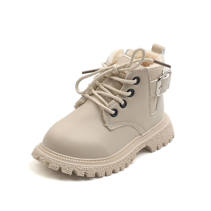 男童马丁靴2022年新款女童冬款宝宝加绒加厚保暖棉靴防滑软底低筒