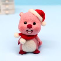 loopy goat felt poke poke fun little beaver ruby material bag pure handmade doll diy tide play swing piece key button