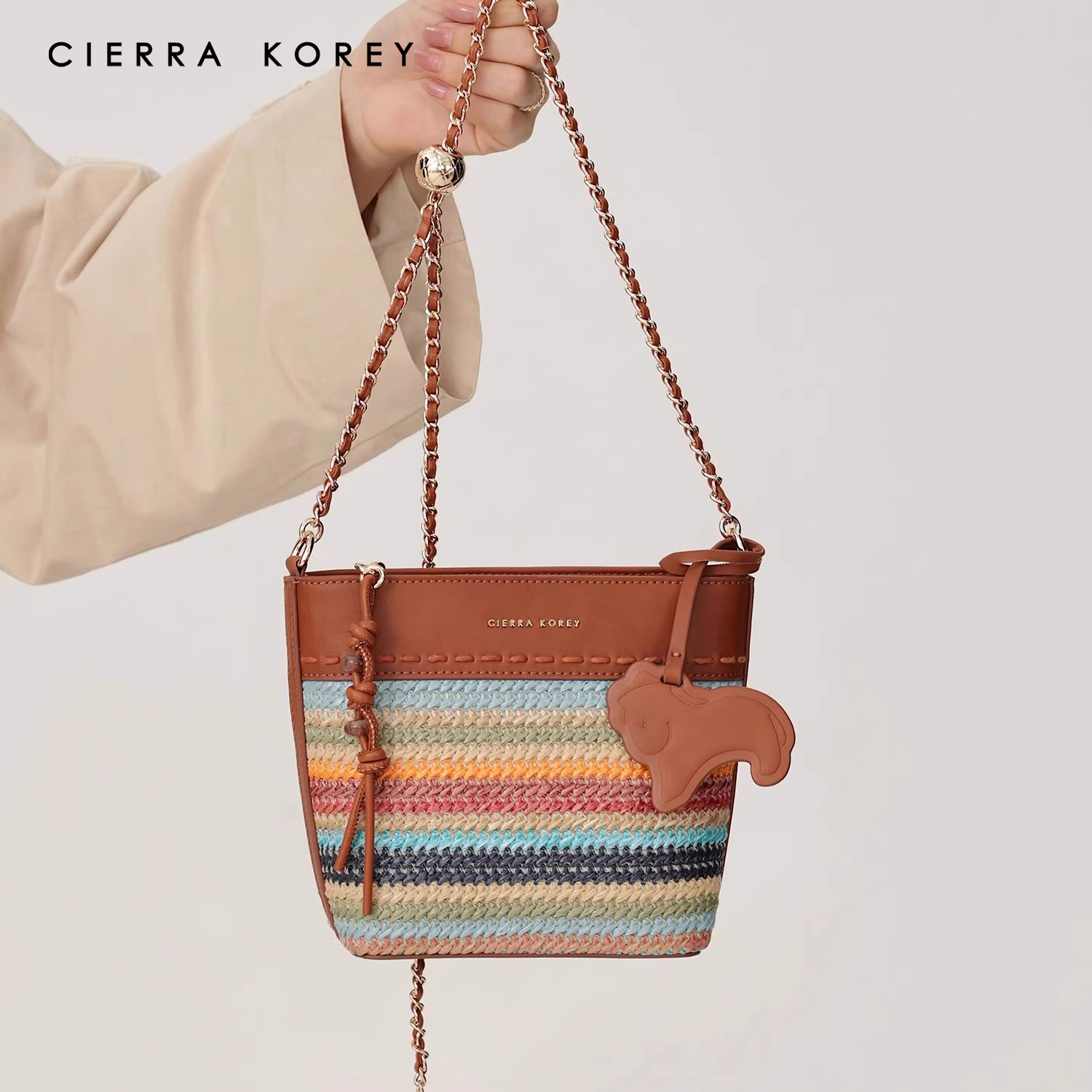 Cierra Korey官网彩色托特包包女2025新款今年流行手提单肩斜挎包 - 图1