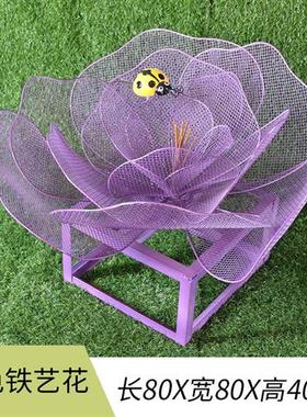 户外不锈钢镂空梅花鹿雕塑园林景观小区草坪铁艺蝴蝶发光落地摆件