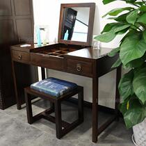 New Chinese solid wood dresser Zen Serve retro Modern Chinese style Flowers Ujin Wood Bucket Cabinet Makeup Table Bedroom Furniture