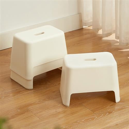 日式加厚塑料小矮凳子浴室防滑凳家用换鞋方凳儿童洗澡洗手小板凳 - 图0