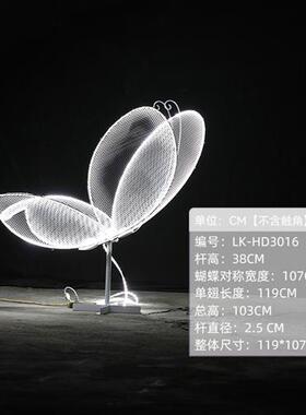 不锈钢镂空蝴蝶雕塑户外公园林草坪铁艺发光仿真镜面景观摆件装饰