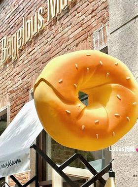 仿真大面包模型贝果面包店门头装饰蛋糕店灯箱定制玻璃钢雕塑摆件