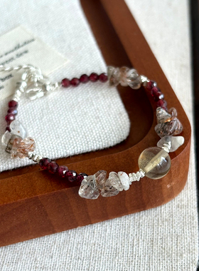 原创设计天然石榴石手链