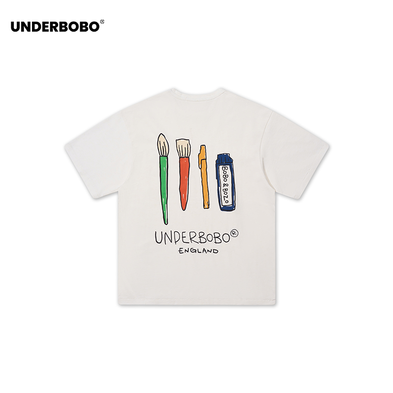 BOBO画家系列短袖T恤男女同款 25春夏季简约休闲通勤情侣上衣内搭 - 图3