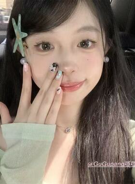 ins风蓝色海星发夹女小清新海边侧边刘海夹气质爆款