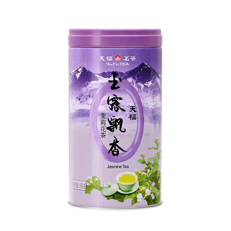 天福茗茶 玉露飘香 茉莉花茶 四川峨眉山茶叶 100克铁罐装 - 图3