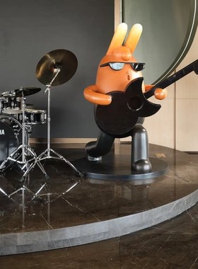 极速美式流行客厅茶馆办公室w玻璃钢仿陶找事儿兔子办公桌茶桌艺