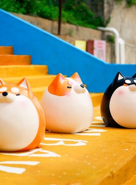 卡通猫咪狗咖柴犬雕塑摆件民宿店铺商H场景区打卡立体动物美陈装
