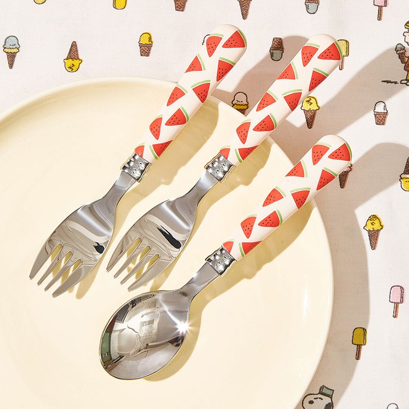 金石勺子304不锈钢可爱创意甜品勺家用汤勺吃饭儿童勺高颜值叉子 - 图1