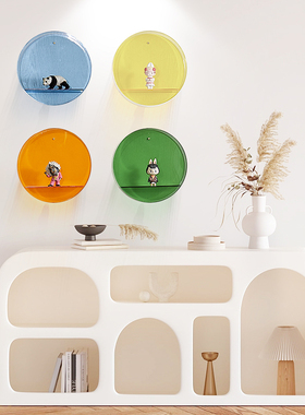 iwood木目 洞洞板创意压v克力圆形收纳盒 模型盲盒展示盒挂壁彩色