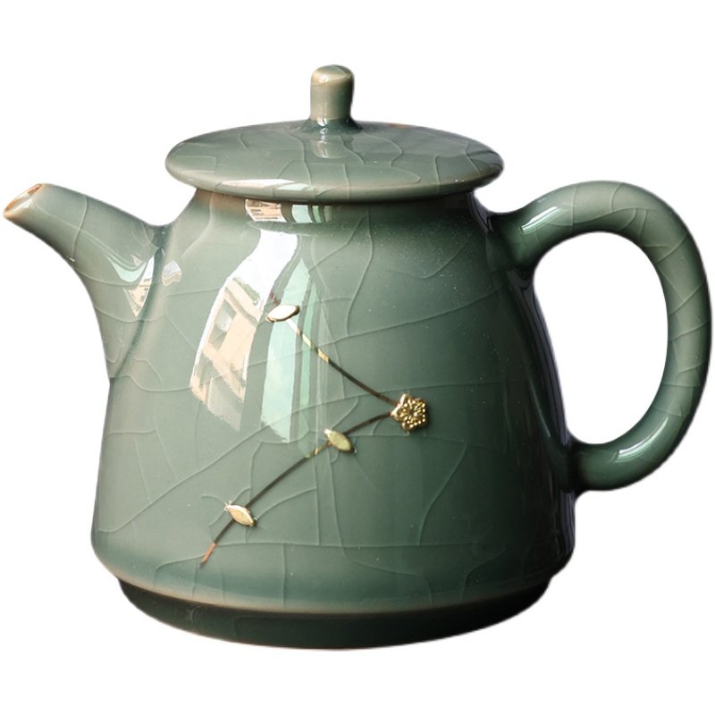 手工锔钉a青瓷茶壶秘色瓷开片手执壶高档冰裂釉陶瓷哥窑功夫茶具,淘宝优惠券,粉丝福利购,淘宝优惠卷