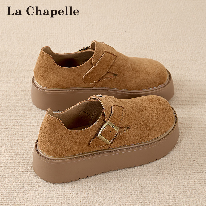 拉夏贝尔厚底勃肯鞋女2025秋冬新款休闲加绒一脚蹬懒人单鞋博肯鞋,淘宝优惠券,粉丝福利购,淘宝优惠卷