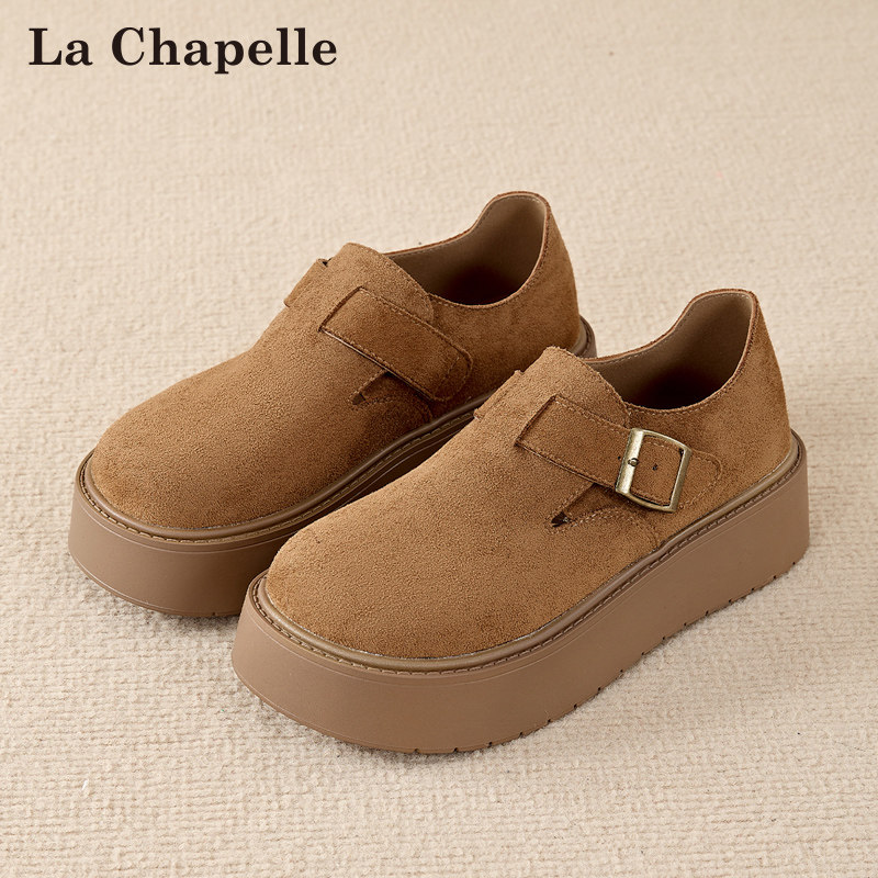 拉夏贝尔厚底勃肯鞋女2025秋冬新款休闲加绒一脚蹬懒人单鞋博肯鞋,淘宝优惠券,粉丝福利购,淘宝优惠卷