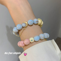 Good Things Macaron Solar Moon Planet Universe Series Gradient Color String Beads Bracelet Couples Handstring 2024 New