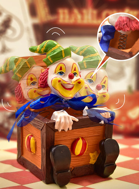 跨境新品马戏团小丑摆件家居桌面儿童房玄关装饰品树脂工艺品