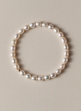 S925纯银天然强光淡水珍珠时尚小众气质优雅百搭手链高级感手串