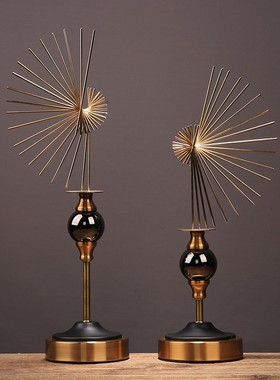 美式创意抽象金属摆件家居玄关办公室样板房N客厅新房乔迁送礼摆