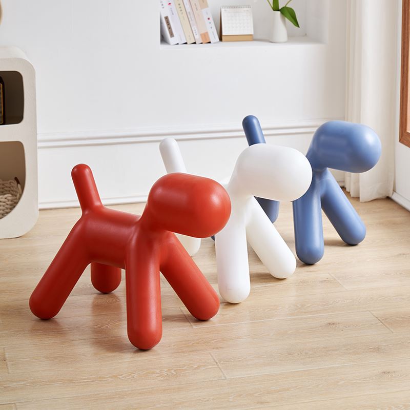 网红动物座椅气球狗造型小凳子儿童简约客厅家用幼儿园卡通小狗凳 - 图0