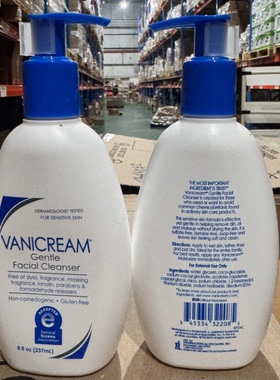 保税美版 Vanicream薇霓肌本洗面奶油皮干皮温和氨基酸洁面乳现货