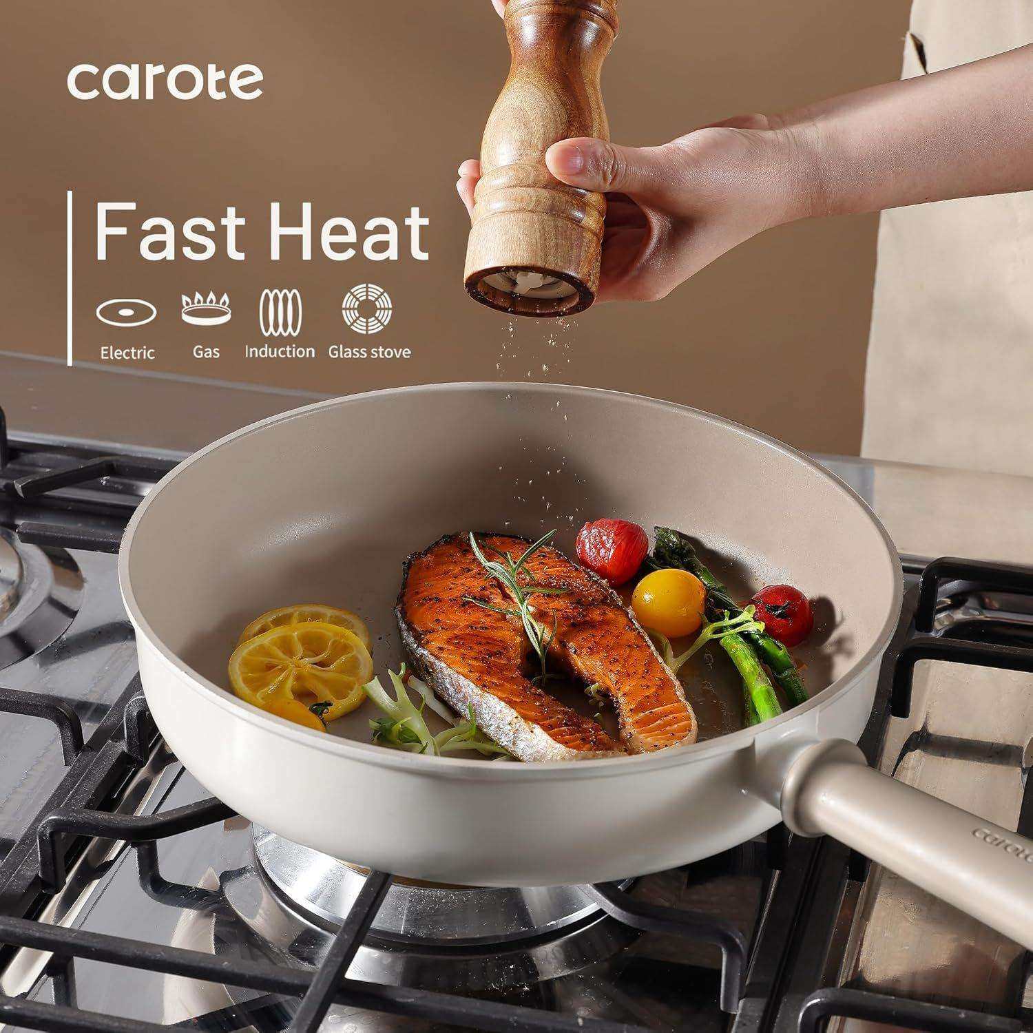 新款麦饭石铝合金不粘锅锅具套装锅家用便携煎炒锅汤锅电磁炉,淘宝优惠券,粉丝福利购,淘宝优惠卷