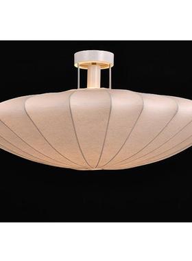 简约现代北欧卧室蚕丝吸顶灯客厅灯复古艺术圆形美式简约吸顶灯