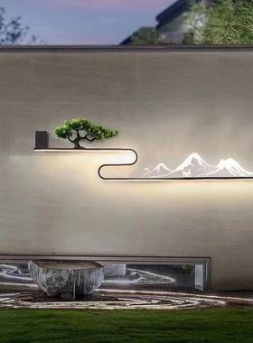 户外花园别墅围墙造景壁灯院子室外防水景观新中式雪山庭院灯墙壁