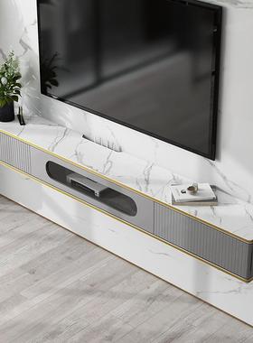 轻奢现代简约悬空电视柜壁挂式吊柜小户型客厅悬挂墙上收纳柜窄款