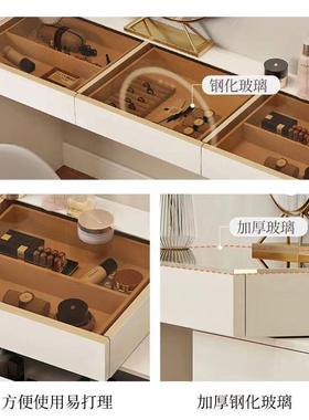 卧室梳妆台转角梳妆台简约斗柜一体网红伸缩化妆台卧室新款梳妆台