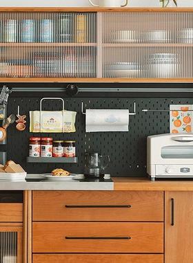 良仓餐边柜洞洞板日式实木柜靠墙置物柜北欧家用茶水柜储物柜收纳