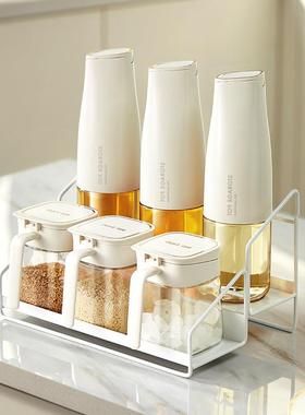 双层调料架厨房调料置物架台面调味架油壶调料罐套装不锈钢架子