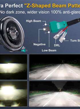 爆款7寸圆形大灯适用于07-17JK吉普牧马人前照灯LED前大灯