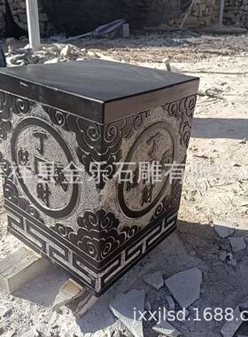 石雕柱墩石方形石柱墩 空心包皮柱脚石底座 中式古建筑石柱墩